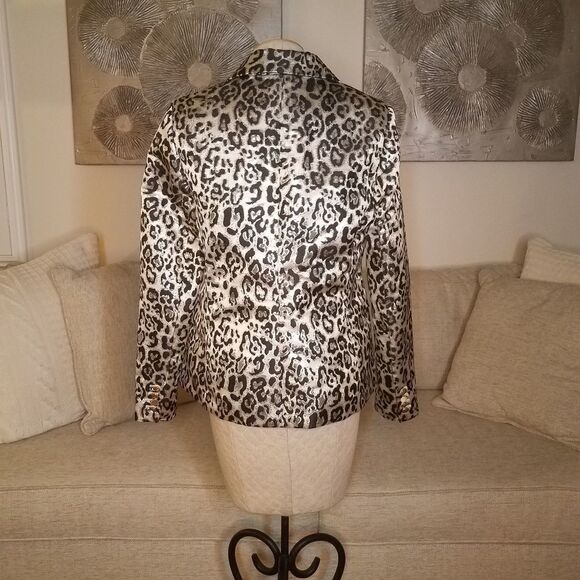 Rachel Parcell Metallic Leopard Blazer sz Large - Picture 7 of 12